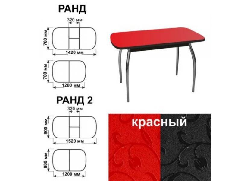 стол обеденный ранд красный в Севастополе