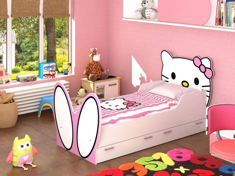 кровать hello kitty! с бязевым матрацем в Севастополе