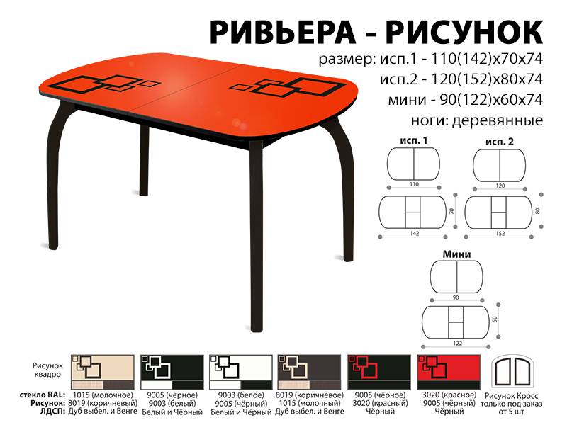 стол обеденный ривьера рисунок в Севастополе