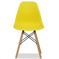 стул деревянный pc-015 желтый ножки дерево (eames style) в Севастополе