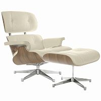 кресло eames style lounge chair & ottoman кремовое в Севастополе