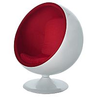 кресло-шар eero ball chair бело-красное в Севастополе