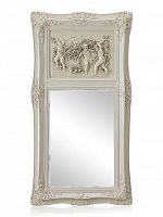 зеркало настенное прямоугольное в высокой белой раме францини distressed chalk white в Севастополе