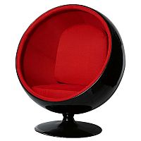 кресло eero ball chair черно-красное в Севастополе