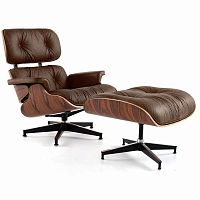 кресло eames style lounge chair & ottoman premium коричневое в Севастополе