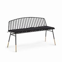 siena bench 120 черный металл черная ткань от la forma (ex julia grup) в Севастополе