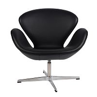 кресло arne jacobsen style swan chair черное в Севастополе