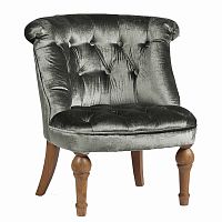 кресло sophie tufted slipper chair микровелюр серое в Севастополе