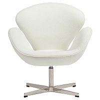 кресло swan chair кашемир белое в Севастополе