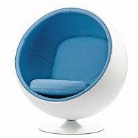 кресло ball chair бело-синее в Севастополе