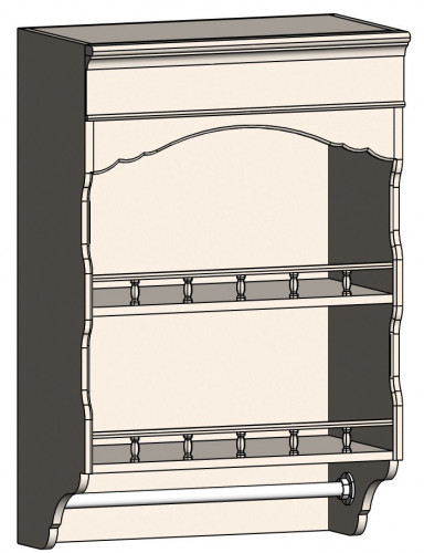шкаф с полками и фигурным основанием навесной марсель молочно-белый в Севастополе
