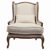 кресло мягкое с ушами lorraine chair with burlap бежевое в Севастополе