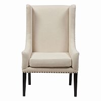 кресло мягкое с ушами белое nailhead fabric armchair в Севастополе