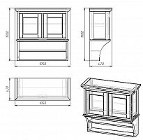 шкафчик навесной с двумя полками провинция с состариванием в Севастополе