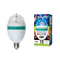 светодиодный светильник-проектор (09839) volpe disko uli-q301 03w/rgb/e27 white в Севастополе