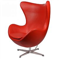 кресло arne jacobsen style egg chair кожа красное в Севастополе