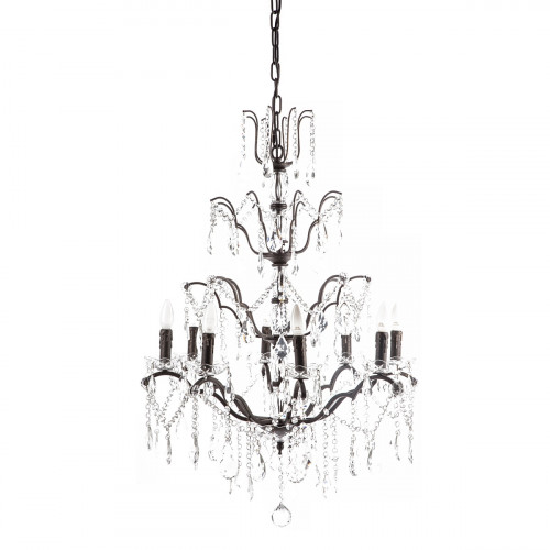 люстра maria theresa grande 8 lamps чёрная, прозрачная в Севастополе