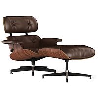 кресло lounge chair & ottoman коричневое в Севастополе