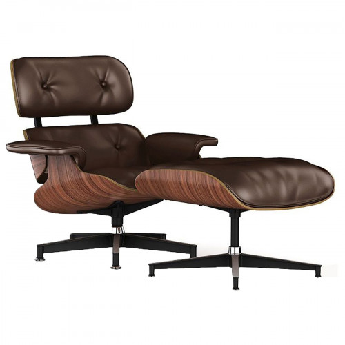 кресло lounge chair & ottoman коричневое в Севастополе