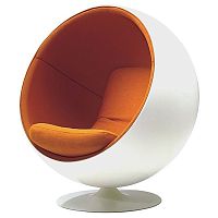 кресло eero ball chair бело-оранжевое в Севастополе