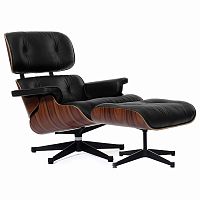 кресло eames style lounge chair & ottoman черное в Севастополе