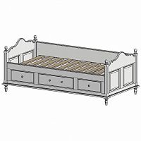 кровать-кушетка 90х190 с ящиками белая нордик в Севастополе