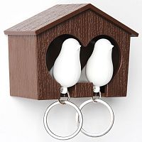 держатель+брелок для ключей двойной sparrow коричневый-белый в Севастополе