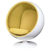 кресло eero ball chair бело-горчичное в Севастополе