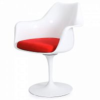 стул eero saarinen style tulip armchair красная подушка в Севастополе