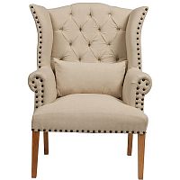 кресло quinn tufted armchair бежевое в Севастополе