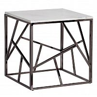 стол журнальный black chrome cube 55*55*56 см хром, белый в Севастополе